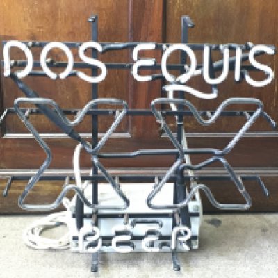 A vintage Dos Equis XX Beer Neon advertising sign ,45cm tall, 46cm wide. this lot cannot be posted