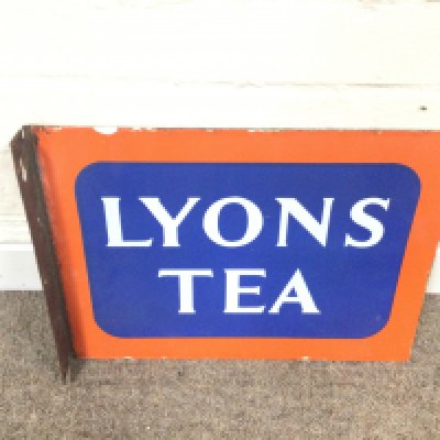 Lyons Tea double sided sign enamel sign 15 x 11 approximately