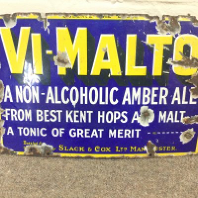 Vi-Malto Tonic advertising sign. 18 x 12 inches approximately