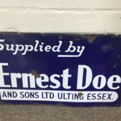 Ernest Doe and Sons advertising sign. 16 x 10 inches approximately