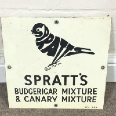 SPRATTS ENAMEL SIGN 12 x 12 inches approximately