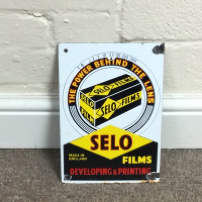 Selo Camera Film Advertising Sign 7 x 10 inches approximately