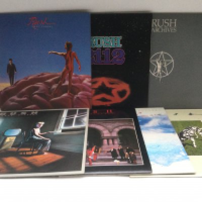 Seven Rush LPs comprising 'Moving Pictures', '2112', 'Signals' and others.
