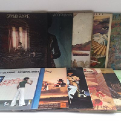 Eleven funk and soul LPs by various artists including Stanley Clarke, Stevie Wonder and others.