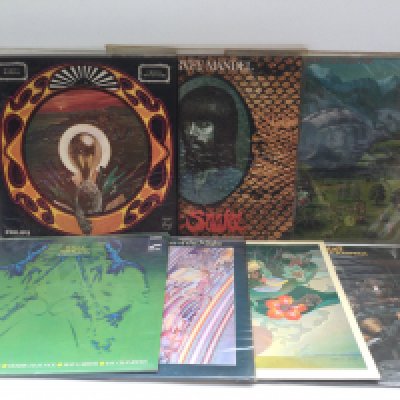 Seven jazz rock LPs by various artists including Harvey Mandel, Wayne Shorter and others.