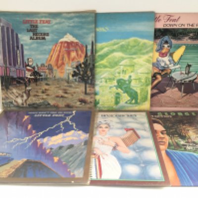 Six Little Feat and related LPs comprising 'Feats Don't Fail Me Now', 'Dixie Chicken' and others.
