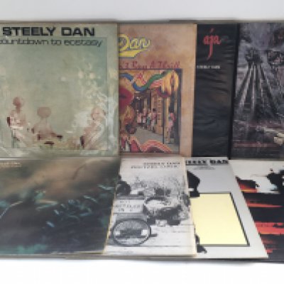 Seven Steely Dan LPs and a 12" single comprising 'Countdown To Ecstasy', 'Katy Lied', 'Aja' and others.