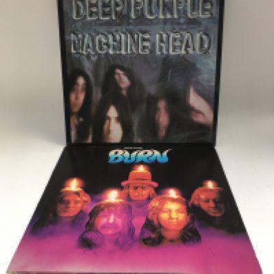 Two Deep Purple LPs comprising a first UK pressing of 'Machine Head' complete with poster insert and an early UK pressing of 'Burn'. Ex.