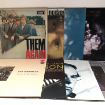 Eight Van Morrison and related LPs comprising a reissue of 'Them Again', 'Moondance' and others.
