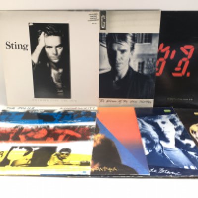 Seven LPs by The Police and Sting comprising 'Outlandos D'amour', 'Nothing Like The Sun' and others.