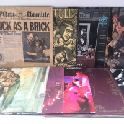 Nine early pressings of Jethro Tull LPs comprising 'This Was', 'Stand Up', 'Aqualung' and others. Some feelable scratches.