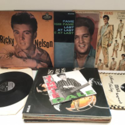 Two bags of mainly 60s rock n roll and pop LPs, 78s, EPs and 7" singles by various artists including Elvis Presley, Billy Fury, Ricky Nelson and others.