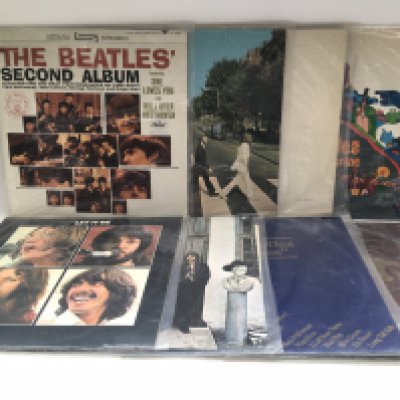 Eight Beatles LPs comprising a side loading numbered 'White Album', stereo pressing, 'The Beatles' Second Album' Apple label reissue, Hey Jude', 'Abbey Road' and others.