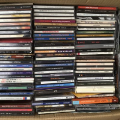 Eight boxes of CDs by various artists including The Beatles, REM, Hawkwind, Nirvana and many more.