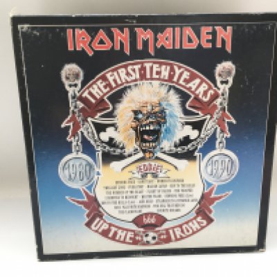 An Iron Maiden 'The First Ten Years' 10 disc vinyl box set.
