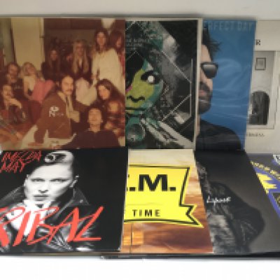 Two bags containing 17 indie rock and pop LPs by various artists including REM, Imelda May, Sufjan Stevens and others. Includes original and 180g pressings.