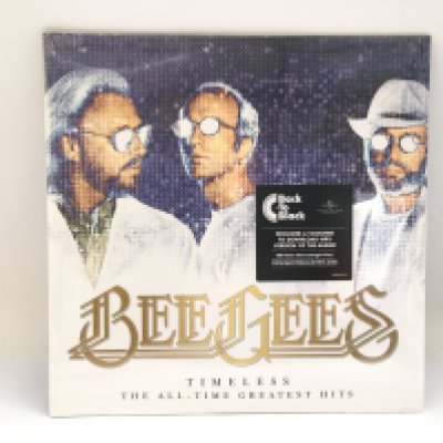 A sealed 180g pressing of the Bee Gees 'Timeless - Greatest Hits' LP.