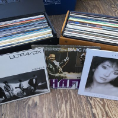 Two record cases of LPs and a case of audio cassettes by various artists including Kate Bush, Ultravox,, Pink Floyd and others (3).