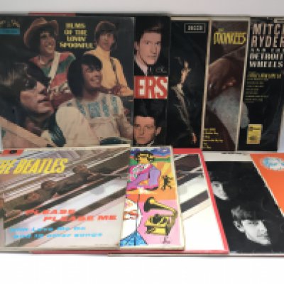 Ten LPs by artists from the 1960s including The Beatles, The Rolling Stones and others.