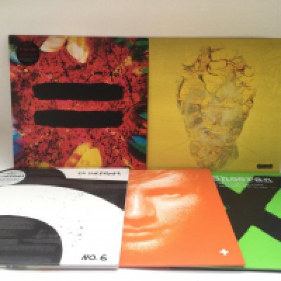 Five Ed Sheeran LPs pressed on 180g vinyl comprising 'X', 'Plus' on orange vinyl, 'Equals' on white vinyl, 'Subtract' on clear vinyl and 'No.6'.