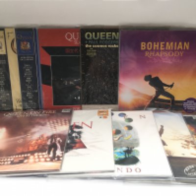 A box of Queen and related LPs and 12" singles including Japanese pressings, coloured vinyl and 180g pressings.