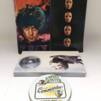 Four CD box sets by various artists comprising Pink Floyd, T Rex, New Order and Johnny Winter.