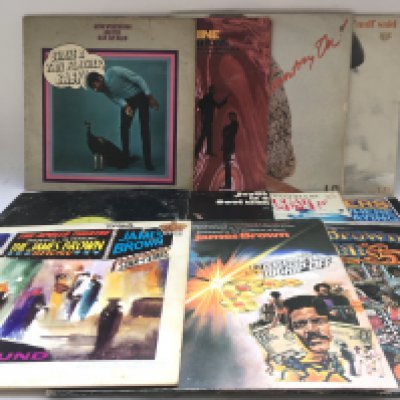 A collection of soul and funk LPs and 12" singles by various artists including Ike & Tina Turner, James Brown, Geno Washington and others.