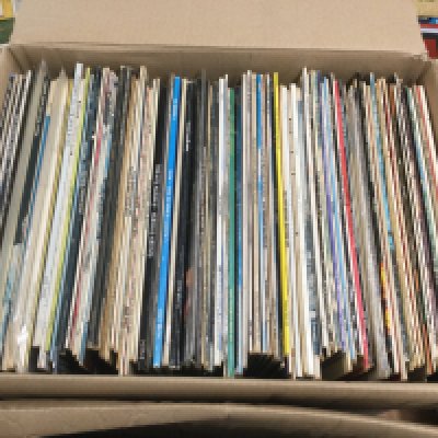 Six boxes of LPs by various artists including Gene Vincent, Johnny Cash, Elton John and many more.