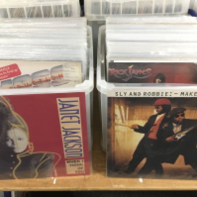 Two boxes of soul, funk and disco 12" singles by various artists including George Clinton, Rick James, Sly & Robbie and many more.
