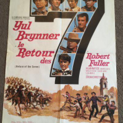 Three film posters for Westerns comprising French one sheetS of 'The Return Of Seven', 'Guns Of The Magnificent Seven' and 'The Magnificent Seven Ride', all folded with small tears.