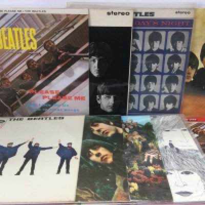 Nine Beatles LPs comprising various reissued stereo pressings including 'Please Please Me', 'Rubber Soul', 'Revolver' and others.