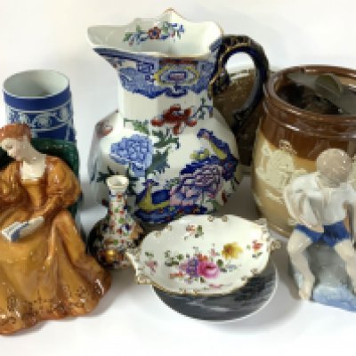 A mixed lot of Collectables ceramics to include Masons, Royal Doulton, Derby, Wedgewood etc.