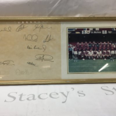 A signed West Ham team photo. Approx 64CM x 28CM.