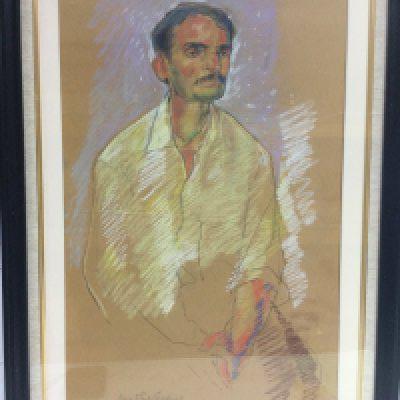 A framed Ranjitsinh Gaekwad pastel portrait . Frame size 50x70Cm approximately.This lot cannot be posted