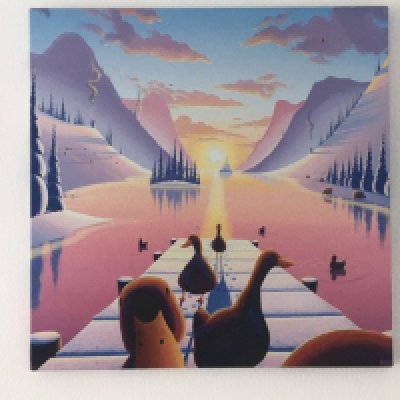 Two modern acrylic on canvas Contemporary pictures signed DP Fielding.80x80 cm (2)