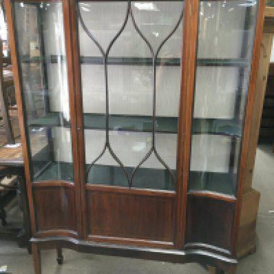 An Edwardian display cabinet 114cm wide 182cm tall- NO RESERVE