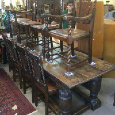 A 17th Century oak refectory table with later alterations, approx 280cm x 85cm x 80cm. Shipping category D.