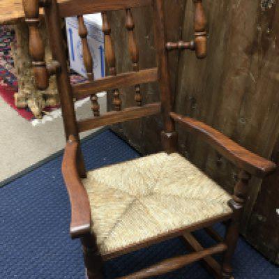 North Country rush seated child rocking chair. 80cm tall 47cm wide. NO RESERVE