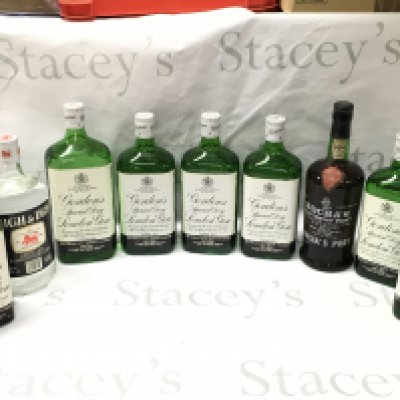 A Collection of Gordons dry gins, High & Dry , Rochas old tawny port . This lot cannot be posted