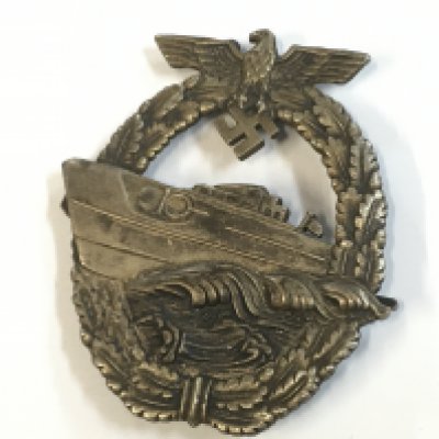 A Third Reich Rare E Boat badge. Postage category A
