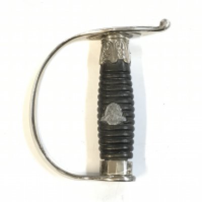 The Grip and knucklebow for a third Reich police subordinates sword with grey metal grip eagle. Postage category A