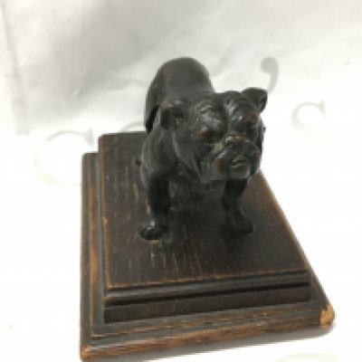 A small 19th century bronze figure of a bulldog , 8cm tall. Postage category A