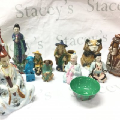 Chinese ceramics figures, bowl etc