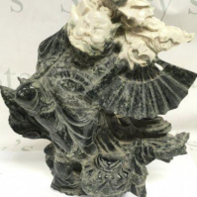 A Large Jade Guardian figure ,34 cm tall 28cm wide. This lot cannot be posted