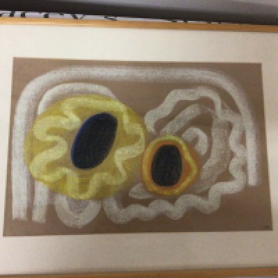 A Framed Pastel entitled Soft and Yellow. Signed with initials M Landan the reverse with The Mall Galleries Label The Federation of British Artists 1999. 59x44cm