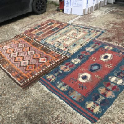 A collection of rugs, dimensions 104x92 to 195x100cm