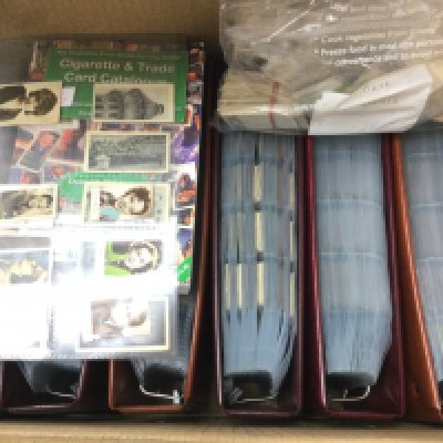 Six albums of cigarette cards comes with a detailed spreadsheet created by vendor of contents (not checked by auctioneers). Postage C