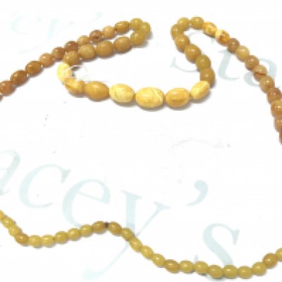 A very large butterscotch mixed colours amber necklace , 105g 120cm