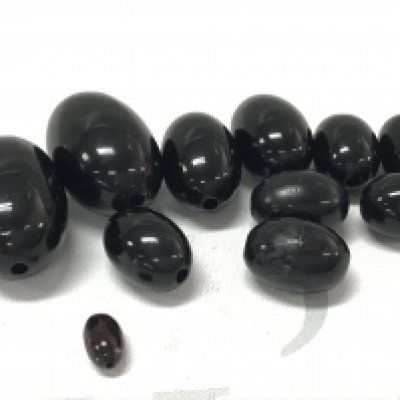 Very rare cherry red black amber 11 beads, total weight 40g largest bead 32mmx21mm. Postage category A