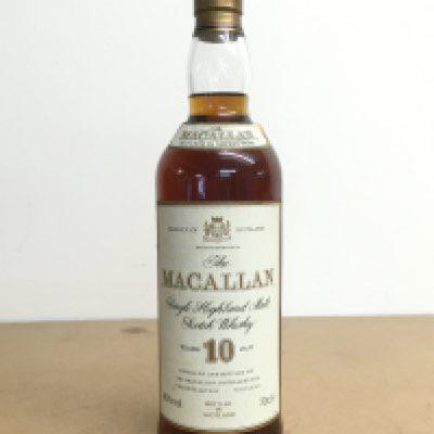 A bottle of Macallan single highland malt scotch whisky , 10 years old. This lot cannot be posted